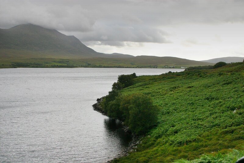 Landscape with lake and mountains