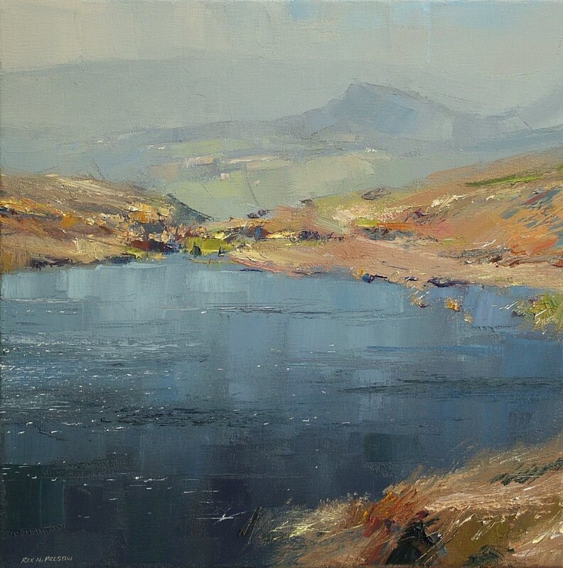 Landscape with lake and mountains