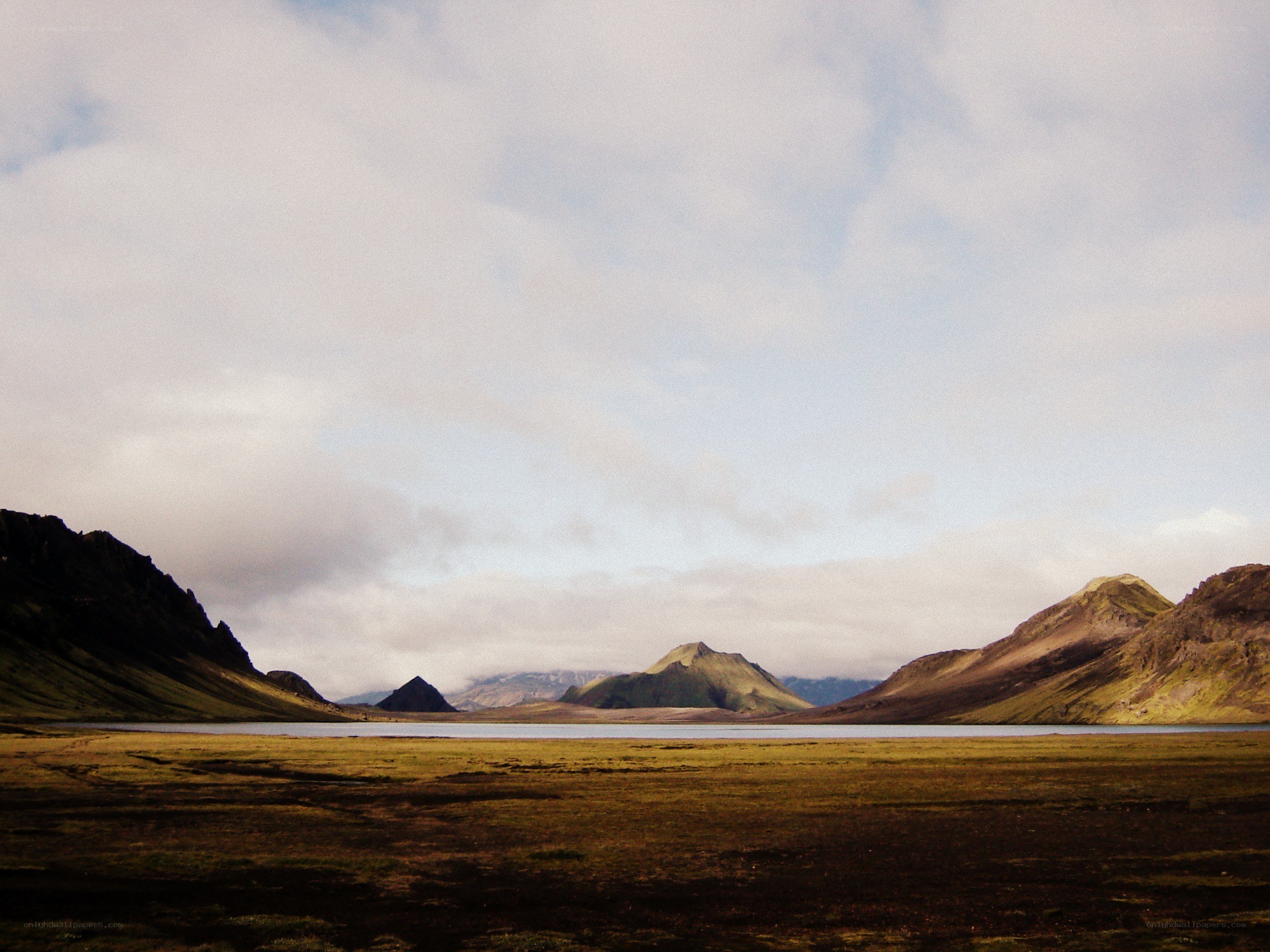 Landscape with mountains and lake