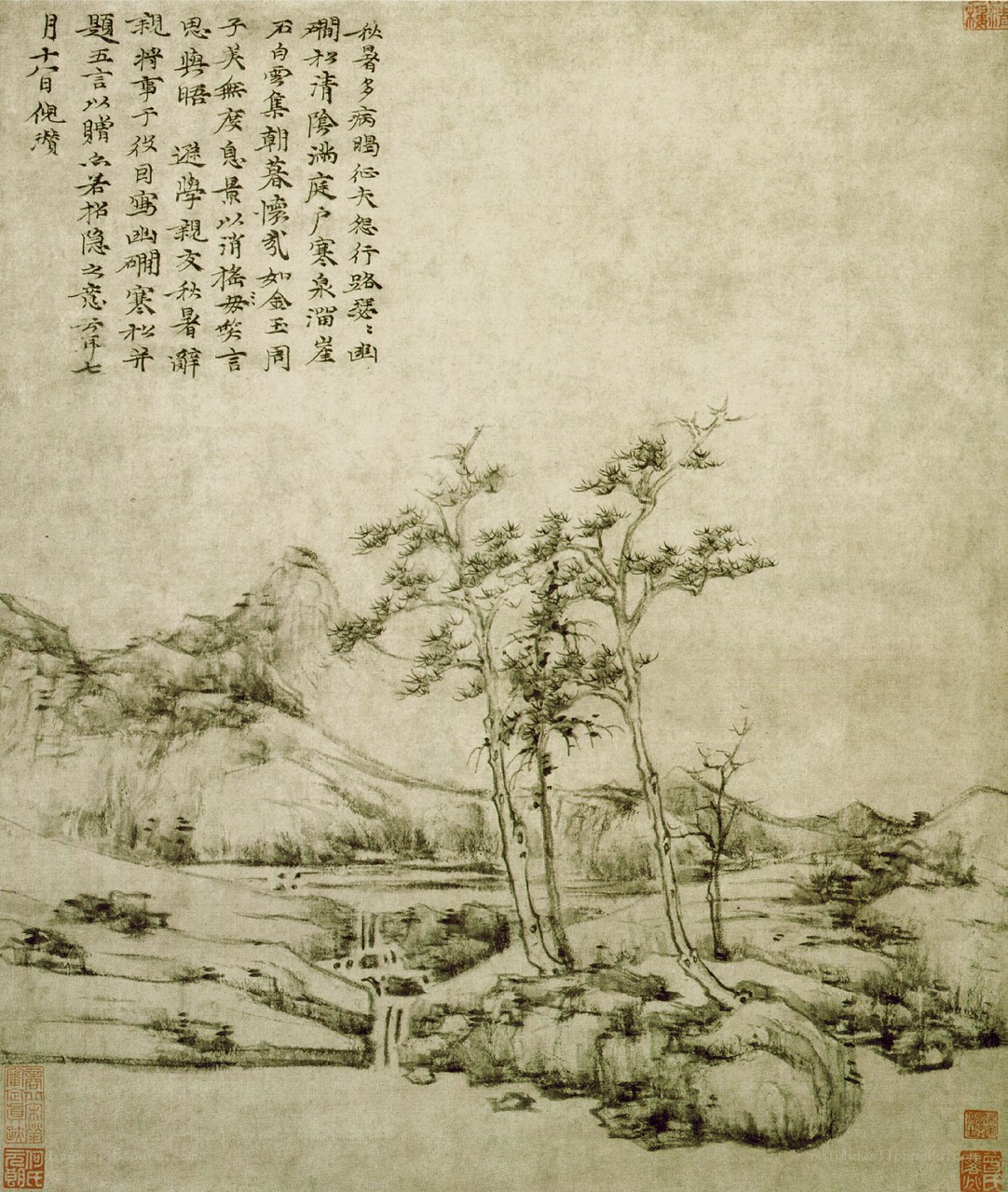 Landscape with pine trees