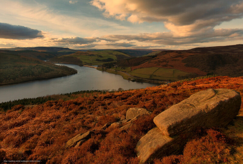 Landscape with river and hills