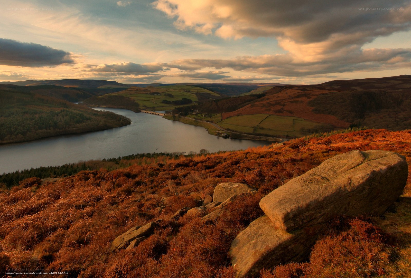 Landscape with river and hills