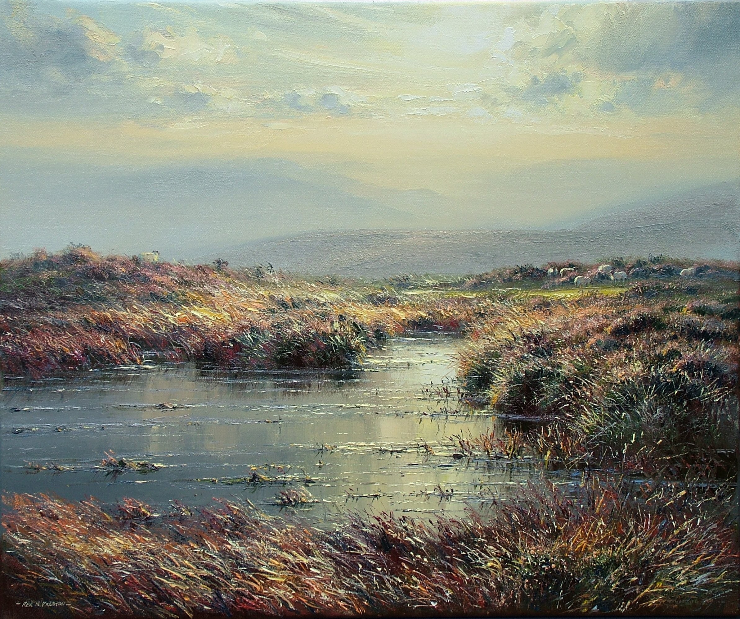 Landscape with Stream and Sheep