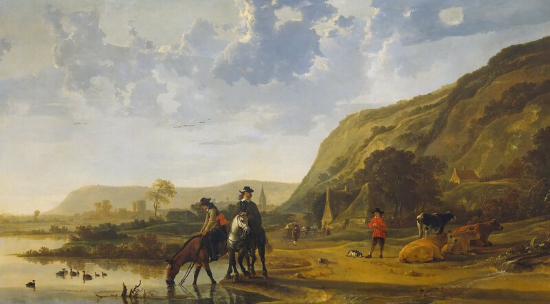 Landscape with travelers and cattle