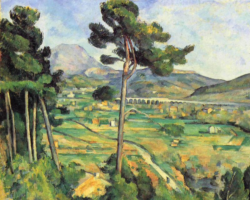 Landscape with Trees and Mountains — Green