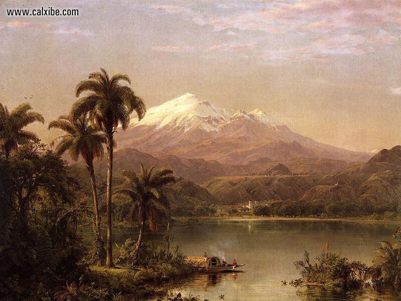 Landscape with Volcano and Boat