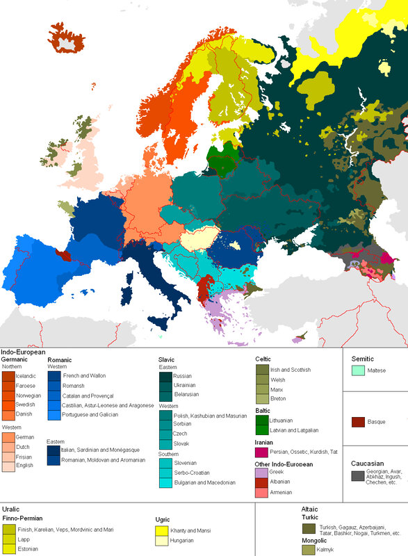 Language distribution in Europe