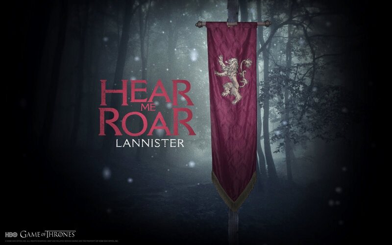Lannister Banner in Forest — Maroon