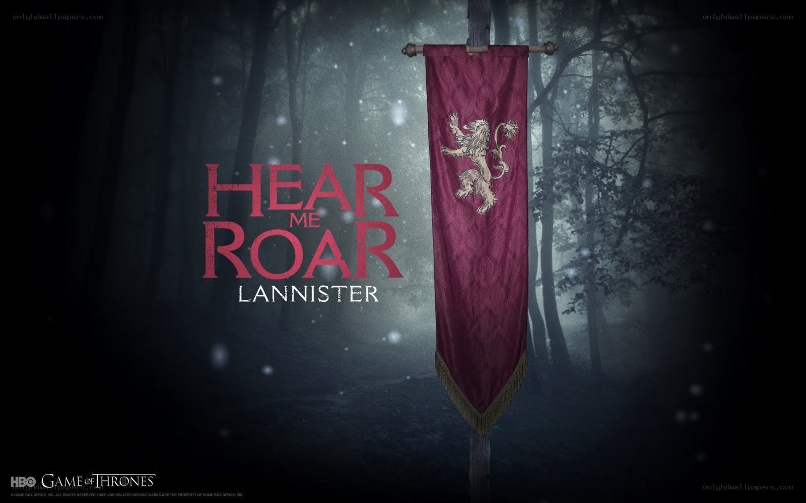 Lannister banner in forest
