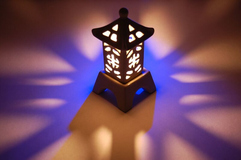 Lantern casting light patterns