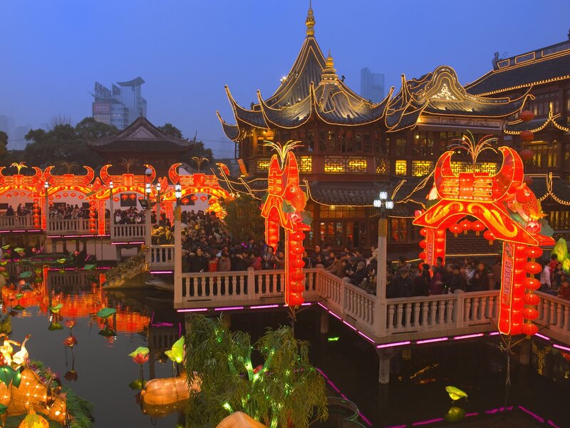 Lantern festival at a Chinese garden