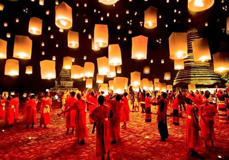 Lantern festival at night