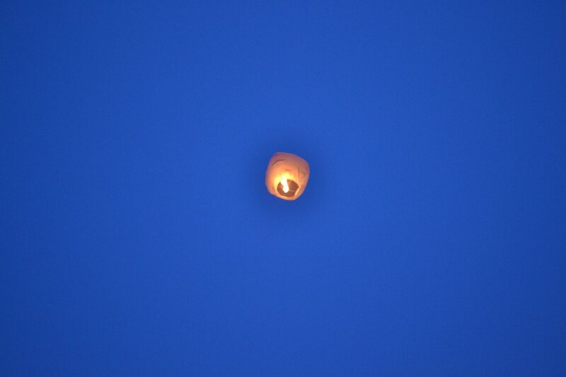 Lantern floating in the sky