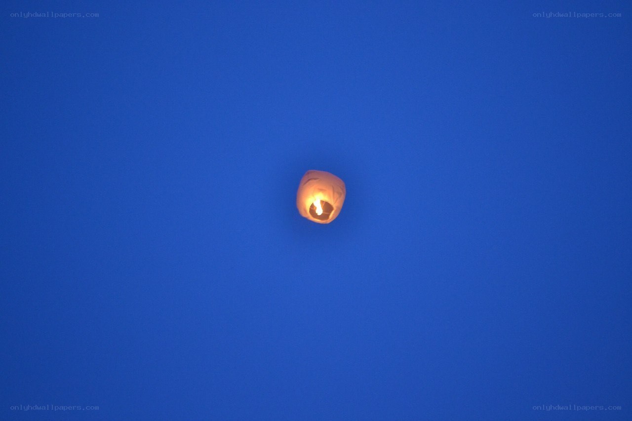 Lantern floating in the sky