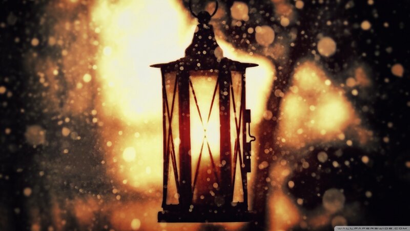 lantern in golden light