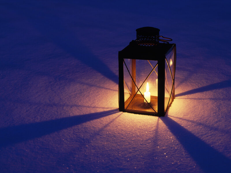 Lantern in Snow