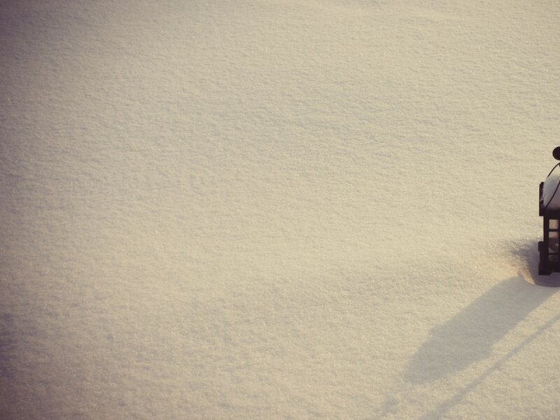 Lantern in Snow — White
