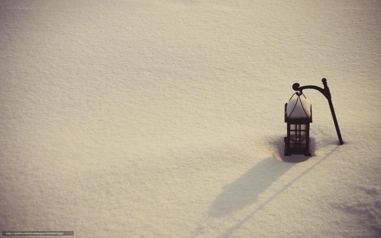 lantern in snowy landscape