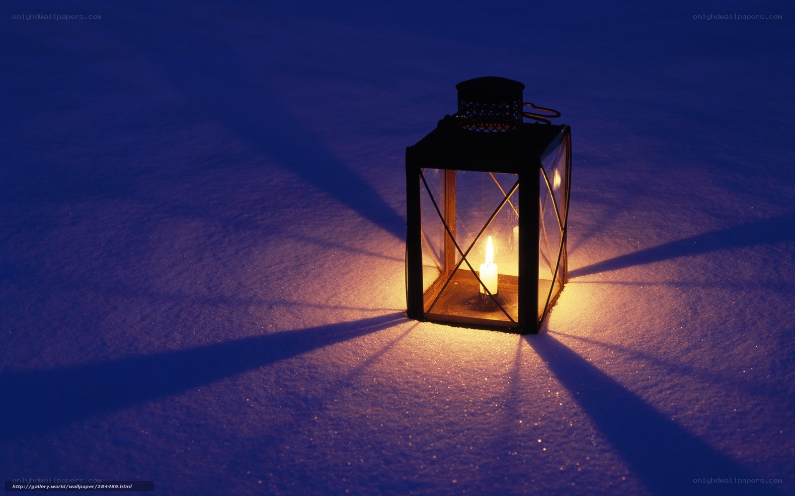 Lantern in the snow