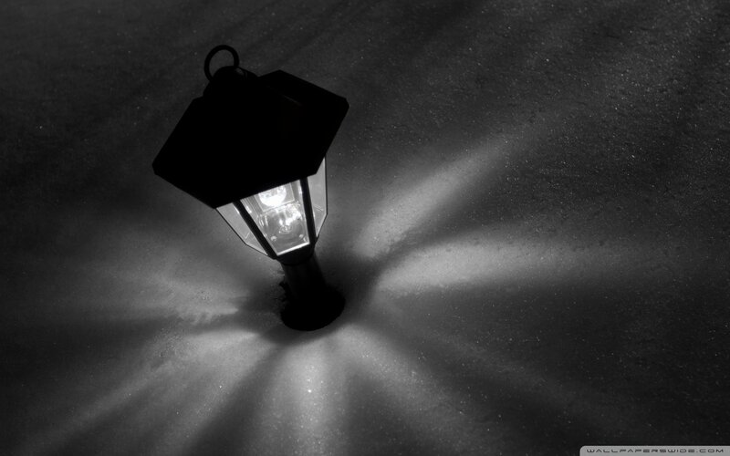Lantern in the snow