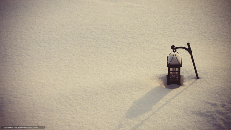 Lantern in the snow