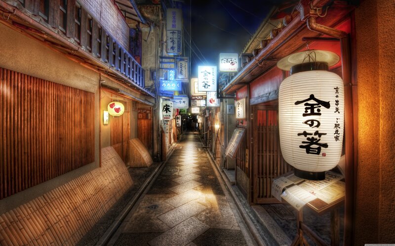 Lantern-lit Alleyway — Brown, Serene, Night