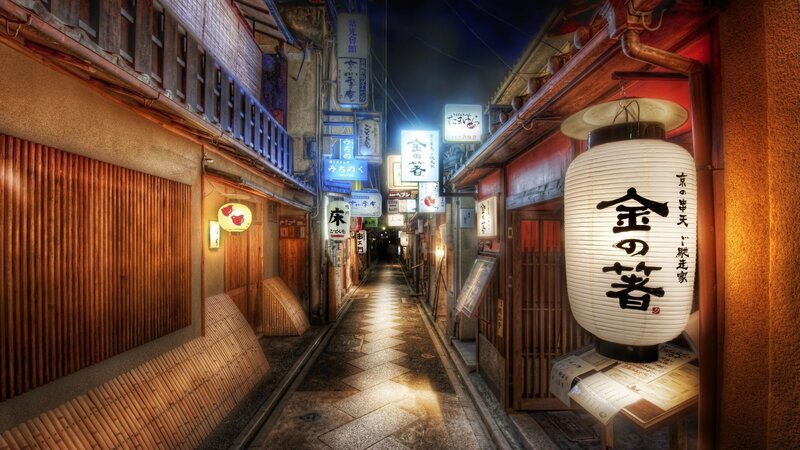 Lantern-lit Alleyway — Brown, Serene