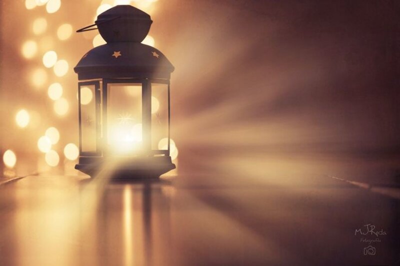 Lantern on Wooden Surface