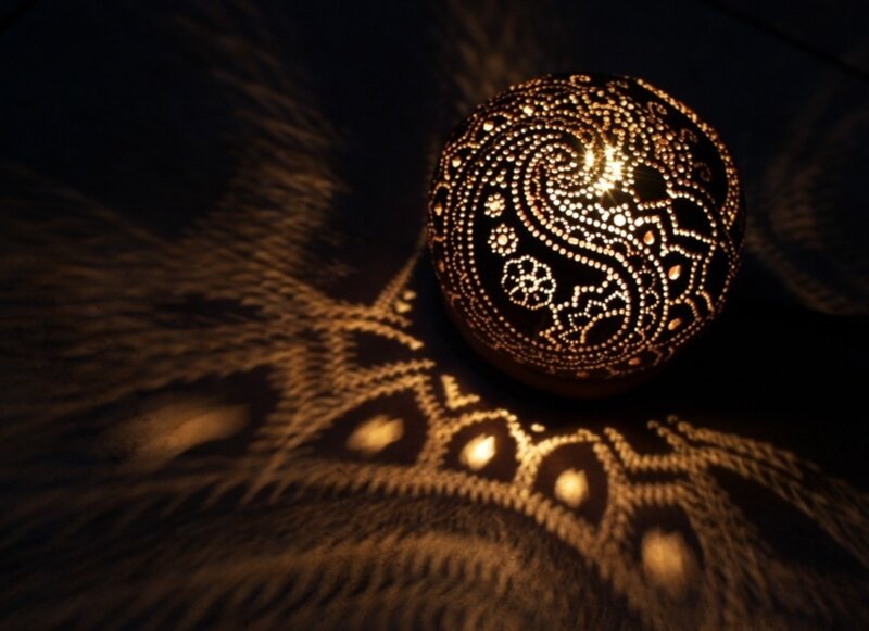 Lantern with intricate patterns