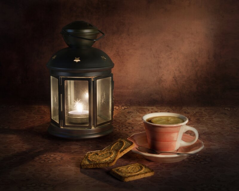 Lantern with Tea and Cookies