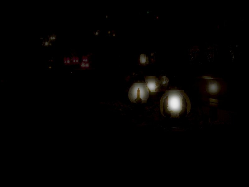 Lanterns in the dark