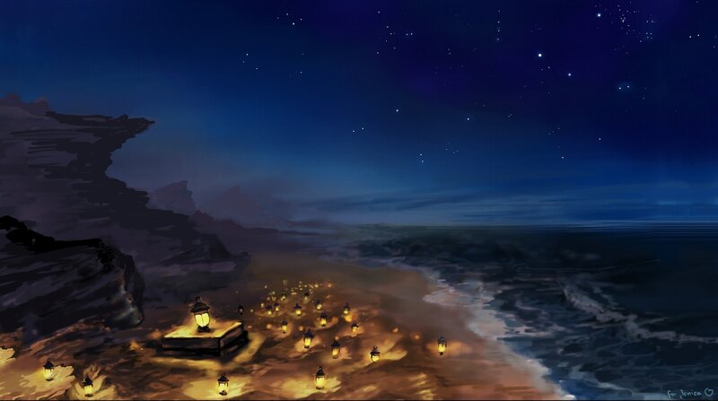 Lanterns on a Beach