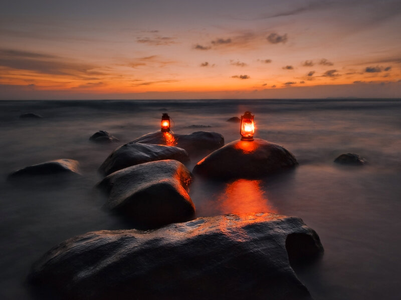 Lanterns on Rocks