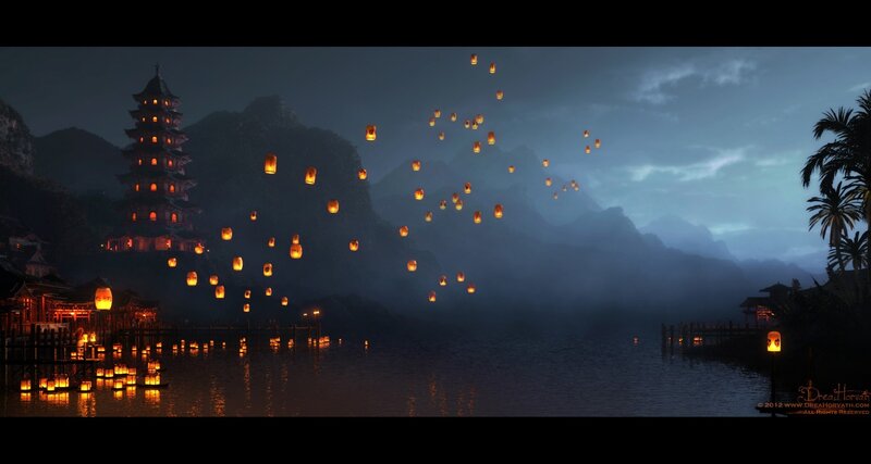 Lanterns over Temple