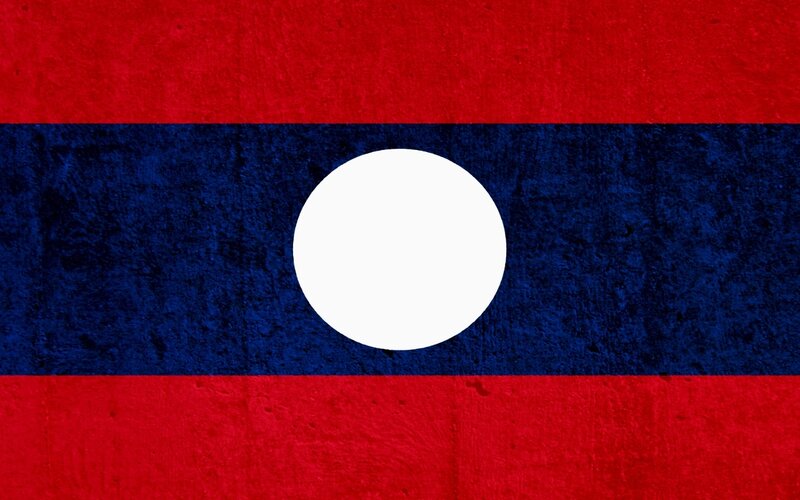 Laotian flag with textured appearance