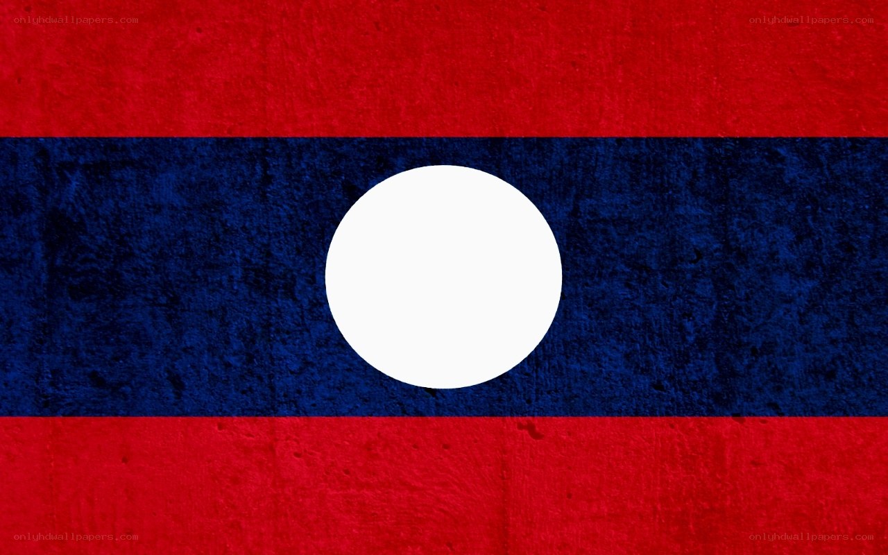 Laotian flag with textured appearance