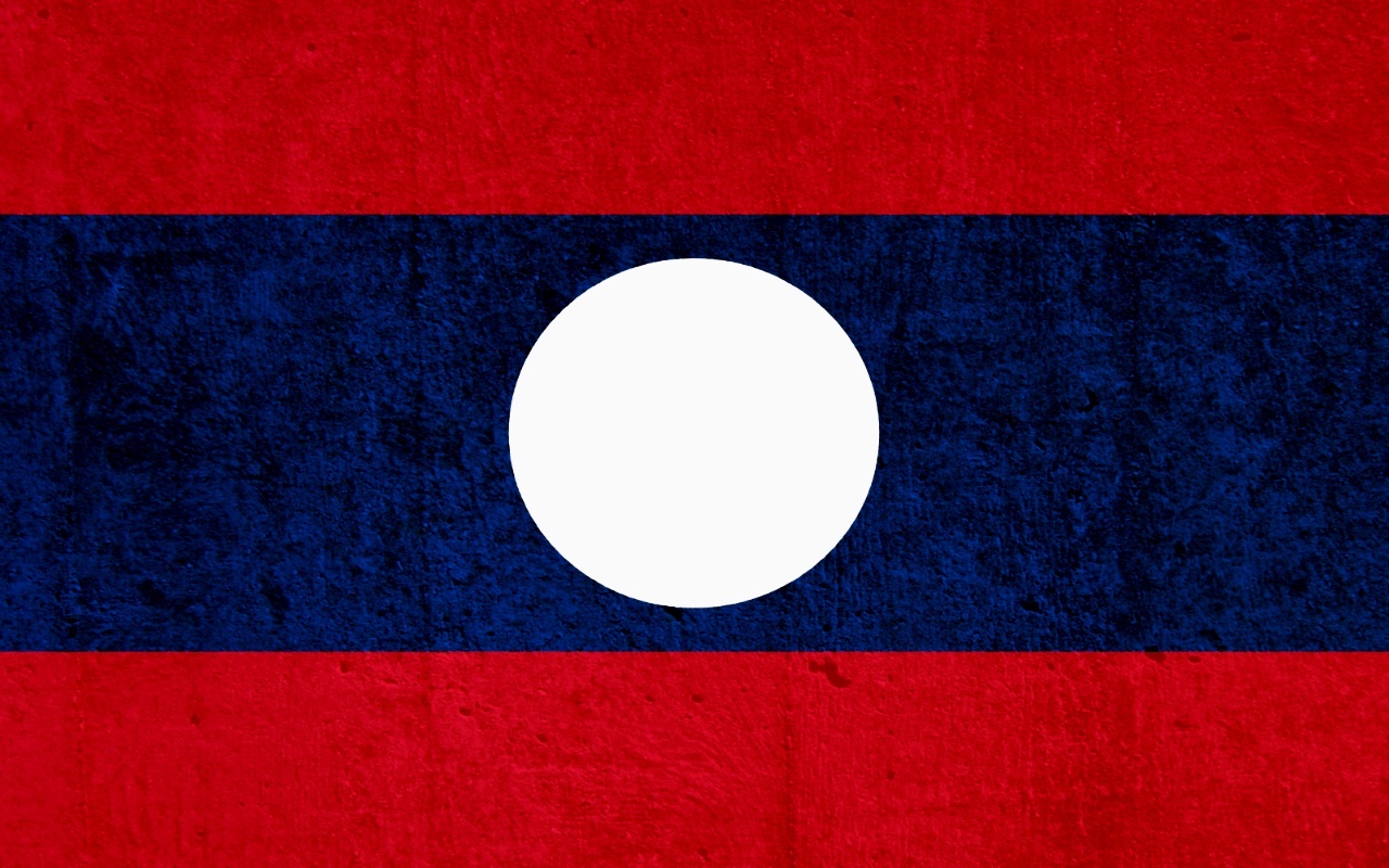 Laotian flag with textured appearance