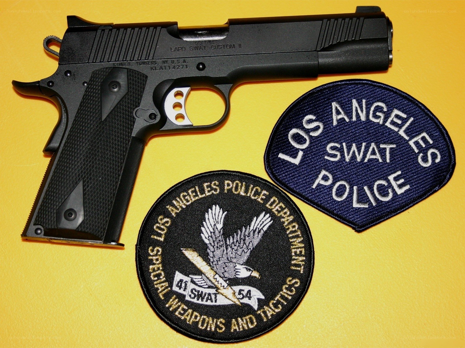 LAPD SWAT firearm and patches