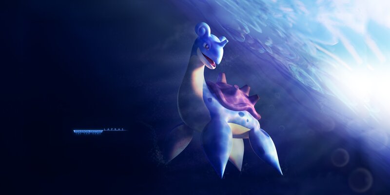 Lapras in Water — Blue, Dramatic