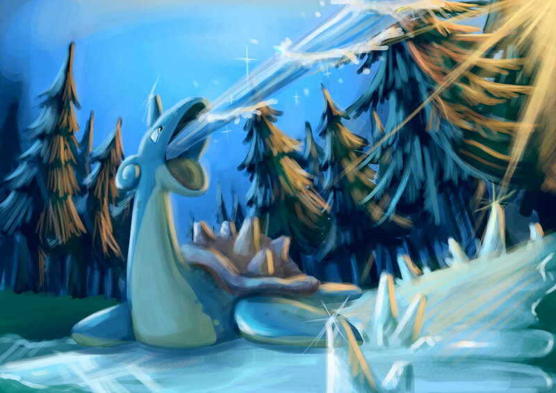 Lapras uses ice beam