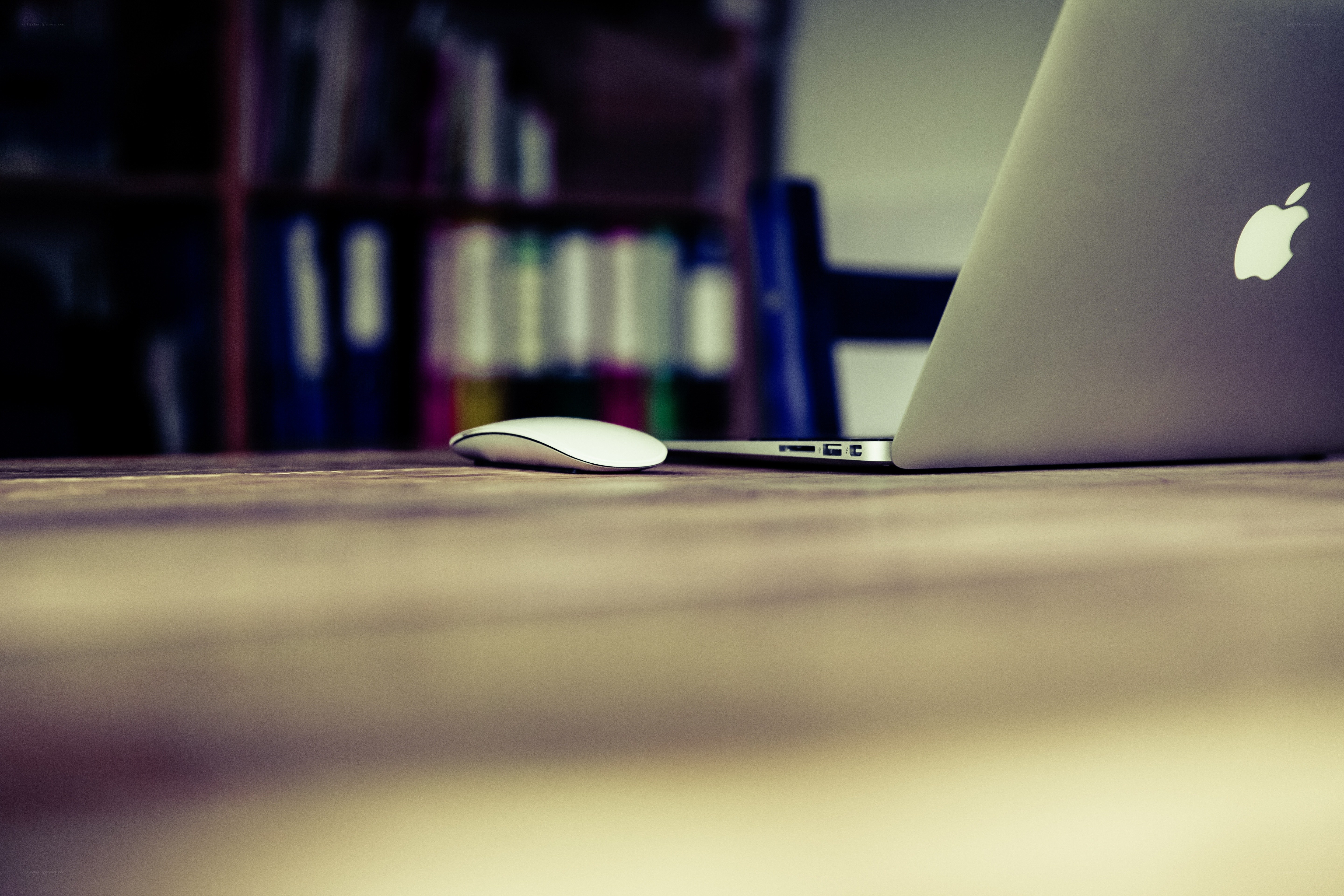 laptop and mouse on desk