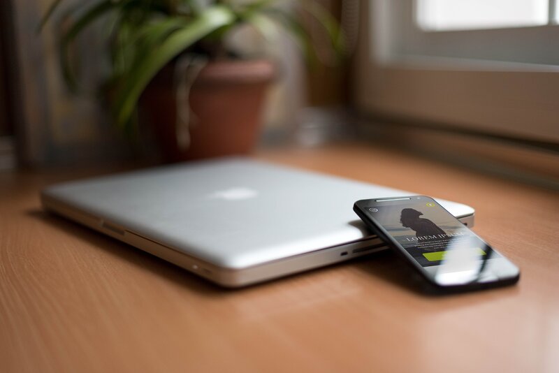 laptop and smartphone on desk