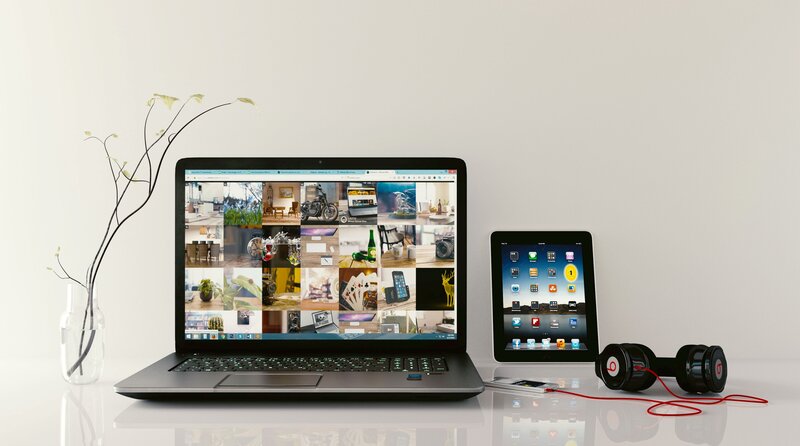 laptop and tablet on desk