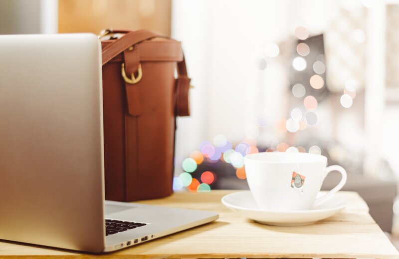 Laptop and Tea Cup