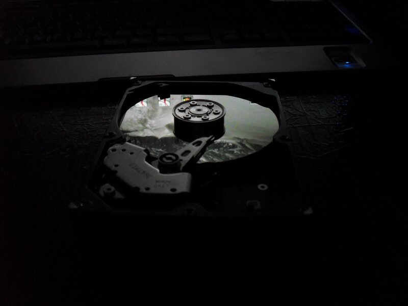 laptop hard drive exposed