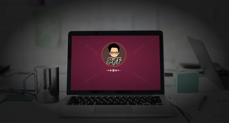 Laptop on a Desk — Black