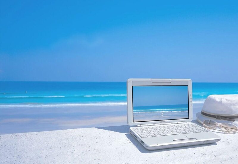Laptop on Beach