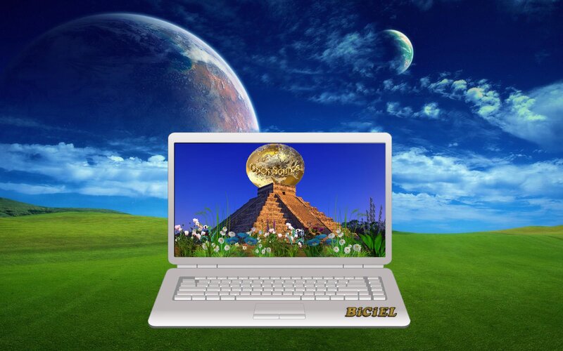 Laptop on Green Field