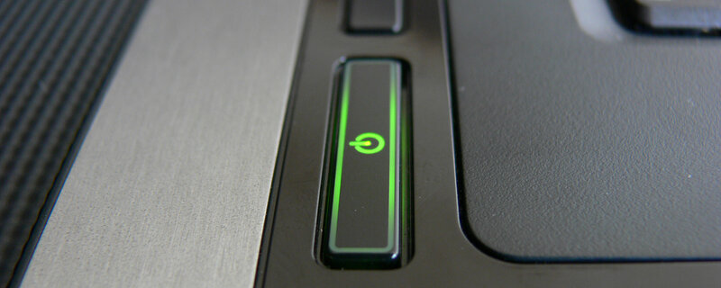 laptop power button close-up
