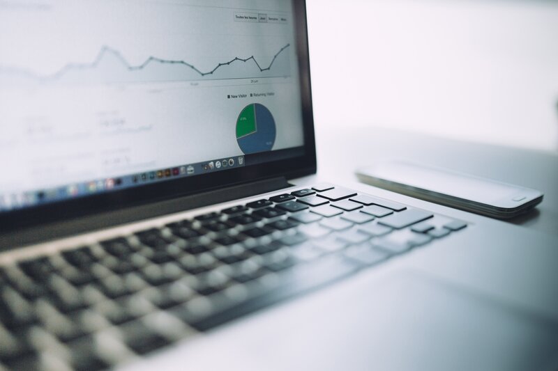 Laptop with Analytics Dashboard